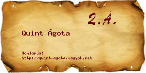 Quint Ágota névjegykártya